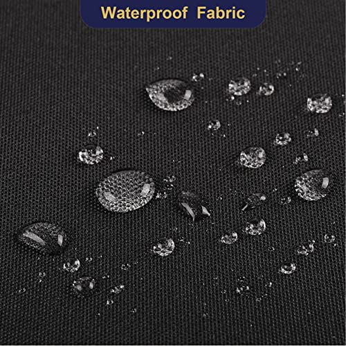 Waterproof Canvas Fabric by The Yard 600D Upholstery Outdoor Fabric 58”W - color: Black, size: 15 Yards 58" x 540"