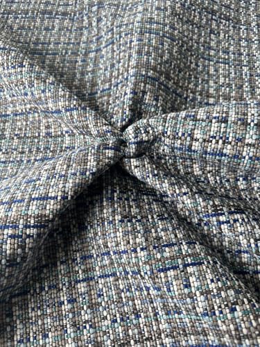 OctoRose Thick Linen Blue Grey Mixed, 1 Yard (36x59 inch) Upholstery Sewing Fabrics for Sofa, Futon, Box Cushion, Daybed Mattress Cut by The Yard (Linen-Blue/Grey, 1 Yard) - color: Linen-blue/Grey