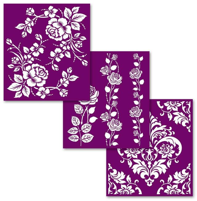 Dixie Belle Paint Company Silkscreen Stencil - Roses 8� x 9� - 3 Pack - style: Roses