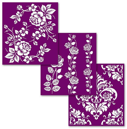 Dixie Belle Paint Company Silkscreen Stencil - Roses 8� x 9� - 3 Pack - style: Roses