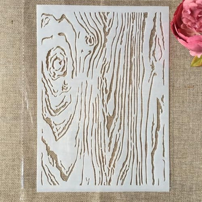 TIAMECH A4 Reusable Wooden Texture Stencil for Painting - style: Wooden Texture