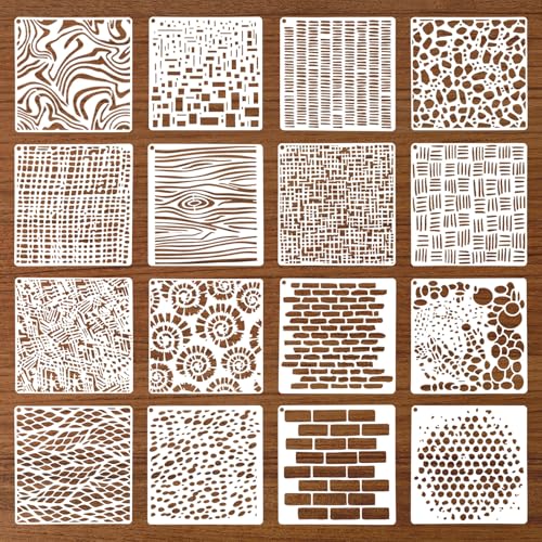 16 Pcs Stencils for Painting, Geometric Painting Stencils