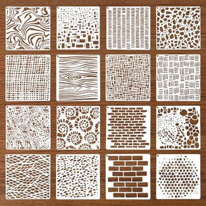16 Pcs Stencils for Painting, Geometric Painting Stencils