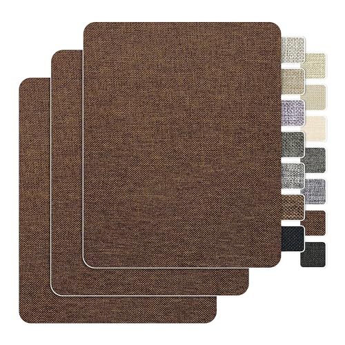 BESEZX Linen Fabric Repair Patch Upholstery Patch 3 PCS 9 * 11 Inch - color: Dark Brown, size: 9*11 inch