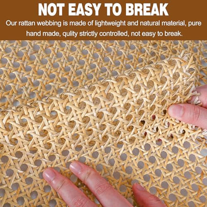 MYFAMIREA 18" Width Rattan Pressed Cane Webbing Sheet for Caning Projects, 3.3FT Natural Rattan Material Roll Net Woven Open Cane, Suitable for Caning Material DIY Supplies - size: 18"W x 40" L(3.3Ft)