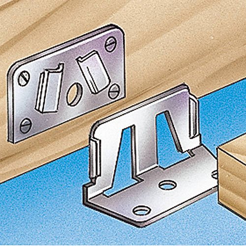 Center Bed Rail Fasteners to Prevent Sagging – Durable Steel Brackets w/Yellow Chromatized Finished Secure Bed Frame Brackets – Perfect Furniture Corner Connectors for Solid Connection