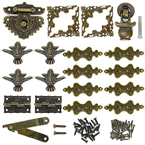 Retro Jewelry Box Hardware Set Decorative for Small Wood Storage Makeup Box