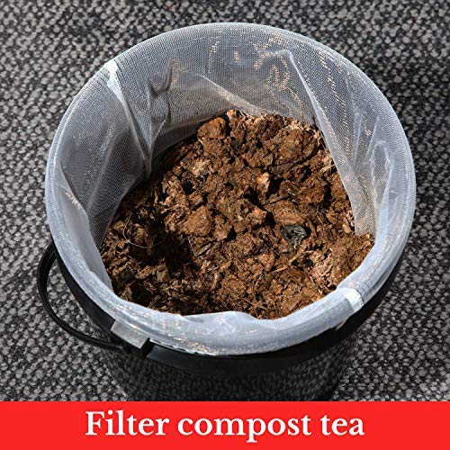 25 Pcs 5 Gallon Elastic Top Paint Strainer Bags White Fine Mesh Bag Filters for Hydroponics Painting Gardening