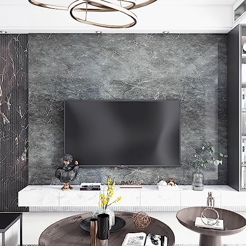 Gray Marble Contact Paper Peel Stick Grey Glossy Thick Granite Marble Wallpaper for Countertop 31.5x197 inch Waterproof Self Adhesive Furniture Stickers Kitchen Counter Bathroom Wall Vinyl Decor