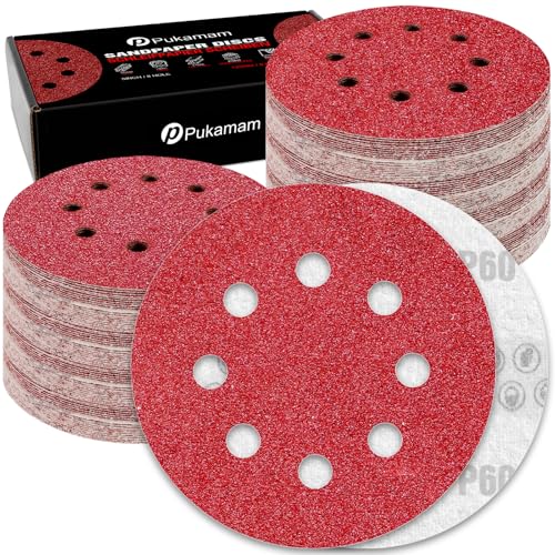 120 Pcs 5 inch Sanding Discs 60 Grit 8 Hole Hook and Loop - style: 120 Pcs-60 Grit