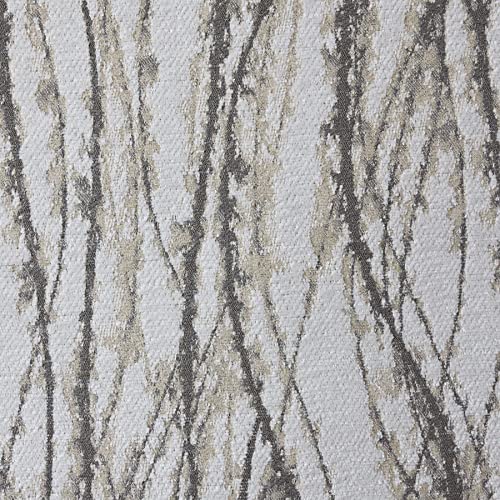 57" Wide Drapery Upholstery Textured Striped Design Chenille Fabric Grey/Pearl by The Yard