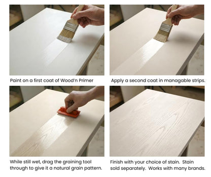 Retique It Wood'n Primer - Paint it then stain it - Stainable Wood Fiber Paint (Bleached Wood, X-Large) - color: Bleached Wood, size: 128 Fl Oz (Pack of 1)