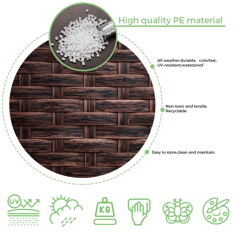 2.2 Lbs Mottled Dark Brown Wicker Repair Supplies, 520 Ft Plastic Rattan Replacement Material, Wicker Repair Kit for Patio Furniture Repair - color: Mottled Dark Brown, size: 2.2 Lbs