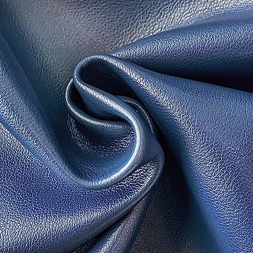 Faux Leather Fabric 1 Yard 54" x 36" Soft Solid Color Crafts Material 0.9mm Thick Perfect for Upholstery Covers, Bags, Leather Clothing and Accessories (Navy Blue) - color: Navy Blue