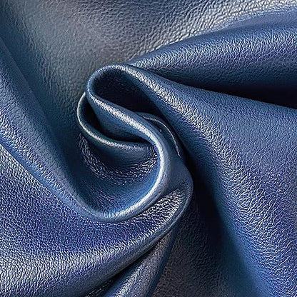 Faux Leather Fabric 1 Yard 54" x 36" Soft Solid Color Crafts Material 0.9mm Thick Perfect for Upholstery Covers, Bags, Leather Clothing and Accessories (Navy Blue) - color: Navy Blue
