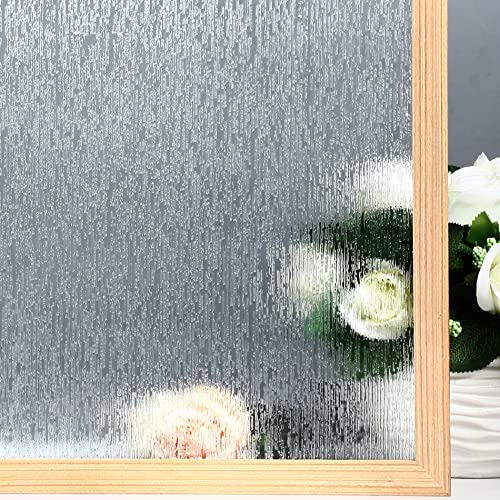 VELIMAX Rain Glass Window Film Privacy Static Window Clings Decorative Glass Sticker for Home Office Removable UV Protection Heat Control 23.6 x 157.48 inches - color: Clear, size: 23.6"x157.4" (60x400cm)