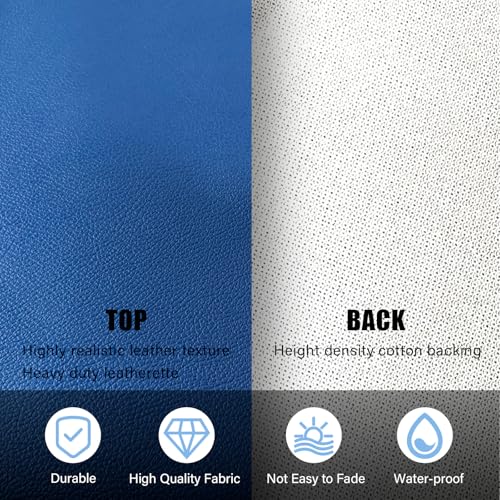 Faux Leather Fabric,54"x72" Thick Durable Synthetic Upholstery Leather Vinyl, Soft Smooth Waterproof, Durable,Replacement Renovate for Wallets, DIY Projects, Furniture, Car Seats 2 Yards-Blue - color: Blue, size: 2 Yards (54" x 72")