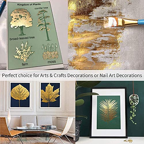 KINNO Imitation Gold Foil Sheets 100PCS Champagne Foil, 5.1 by 5.3 Inches - color: champagne gold