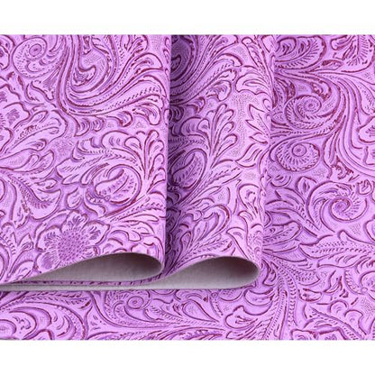 Solid Color Embossed Faux Leather Sheets 12 "x53 (30cm x 135cm) Embossed Texture Leather Fabric, Widely Used in Leather Earrings, Keychains, Sewing DIY Projects ﻿ (Purple) - color: Purple