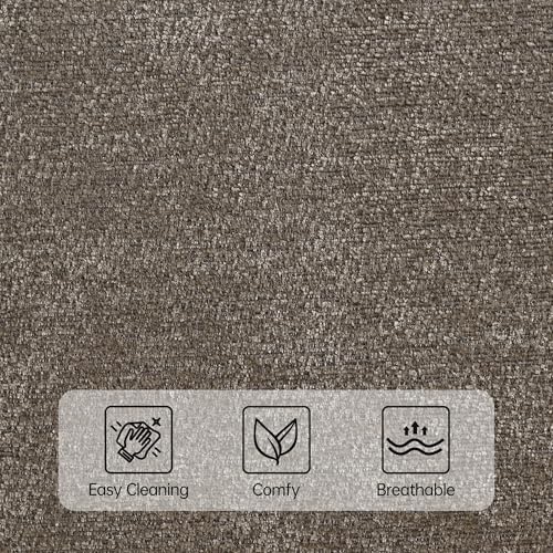 Usaint Upholstered Dining Chairs Set of 4, Modern Fabric Kitchen Chairs - color: Brown