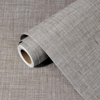 wishFIRE Grasscloth Peel and Stick Wallpaper 15.7"X120" Brown Contact Paper Texture Thick Vinyl Wall Paper Waterproof for Bedroom Living Room Cabinets Counter Top Liners - color: Brown, size: 15.7" x 120"