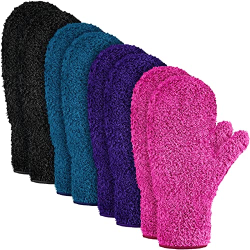 Bencailor 4 Pair Microfiber Dust Mitt, Black, Purple, Rose Red, Dark Blue - color: Black, Purple, Rose Red, Dark Blue