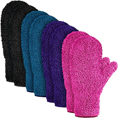 Bencailor 4 Pair Microfiber Dust Mitt, Black, Purple, Rose Red, Dark Blue - color: Black, Purple, Rose Red, Dark Blue