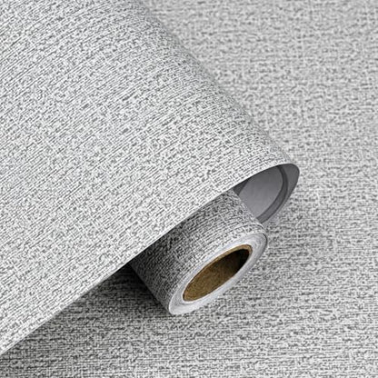 Grasscloth Peel and Stick Wallpaper Light Grey Textured Contact Paper, Set of 17.3 x 120 Inches Removable Wallpaper for Bedroom, Countertop, Cabinet and Drawer, Renter Friendly Wall Paper - color: Light Gray, size: 17.3" x 120"