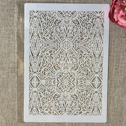 TIAMECH A4 Reusable Vintage Palace Texture Stencil for Painting - style: Palace Texture
