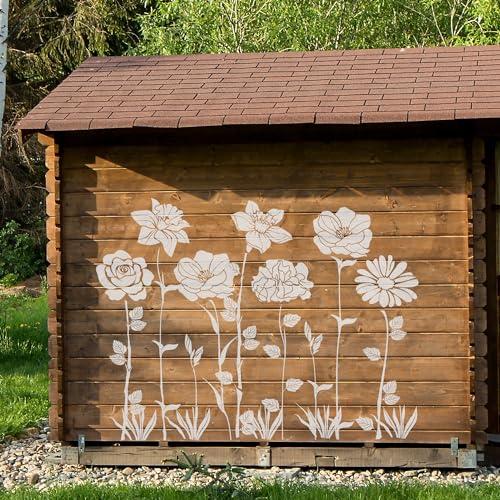 Sitsink Large Flower Stencils for Painting - 10 Pcs, Reusable Templates for Wall, Wood, Furniture & More - style: rose