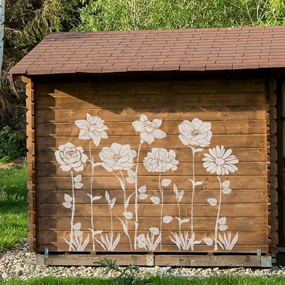 Sitsink Large Flower Stencils for Painting - 10 Pcs, Reusable Templates for Wall, Wood, Furniture & More - style: rose