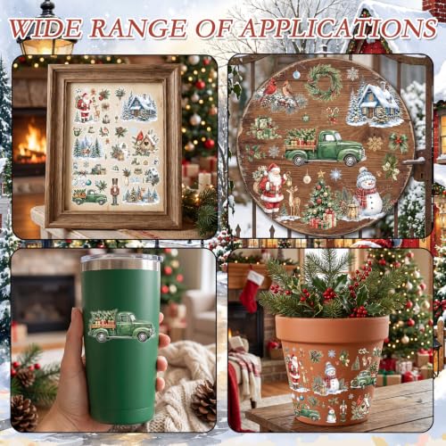 16 Pcs Christmas Winter Rub on Transfers for Crafts Furniture - color: Christmas Winter
