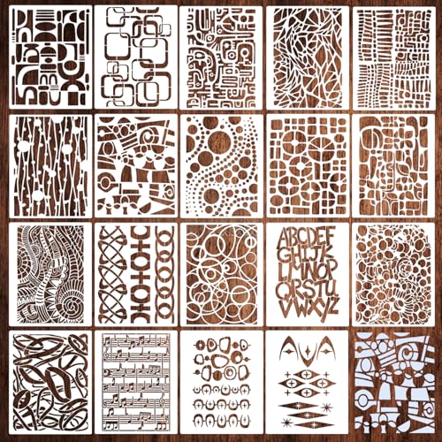 Stencils for Crafts Reusable Texture Stencils 10"x8" - style: Absract