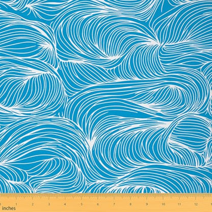 Feelyou Ocean Waves Fabric by The Yard Soft 10 Yards - color: Multi 02, size: 10 Yards