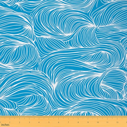 Feelyou Ocean Waves Fabric by The Yard Soft 10 Yards - color: Multi 02, size: 10 Yards
