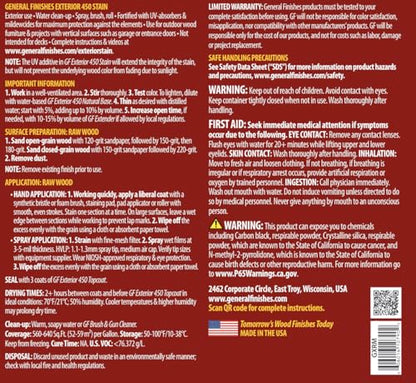 General Finishes Exterior 450 Water Based Wood Stain, 1 Gallon, Red Mahogany - color: Red Mahogany, size: 1 Gallon