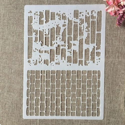 TIAMECH A4 Reusable Brick Bamboo Stencil for Painting - style: Painting