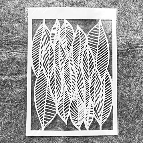 TIAMECH A4 Reusable Hollow Leaves Stencil for Painting - style: Leaves