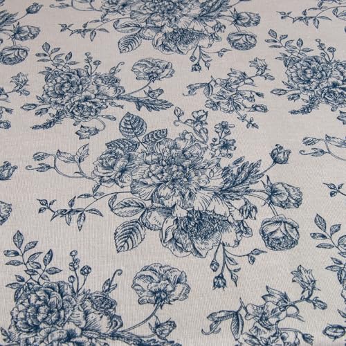Linen Floral Upholstery Fabric 1 Yard 60 Inch Width - color: Vintage Floral R, size: 1 Yard