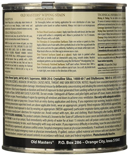 Old Masters 12904 WIP Stain, Pecan - color: Pecan, size: 1 Quart