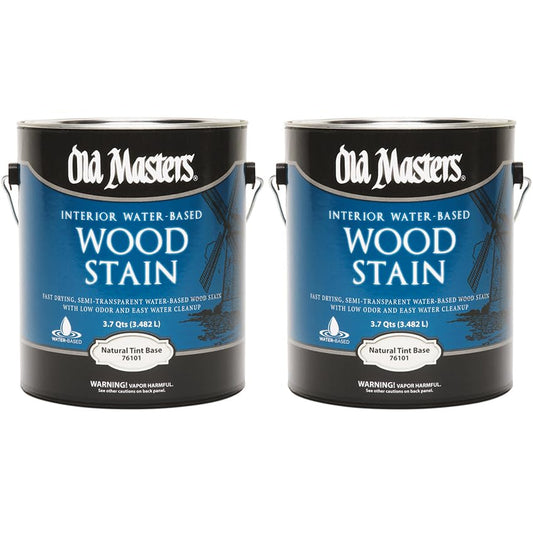 2 Pack of 1 gal Old Masters 76101 Natural Tint Base Old Masters Water-Based Interior Wood Stain - size: 1 Gallon
