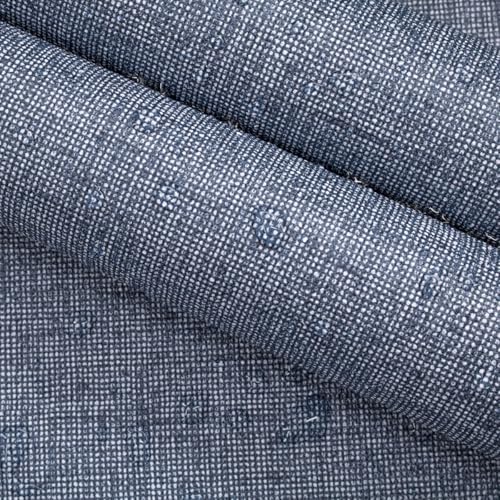 Denim Blue Grasscloth Peel and Stick Wallpaper 15.7inch x 118.1inch - color: Denim Blue, size: 15.7"W x 118.1"L