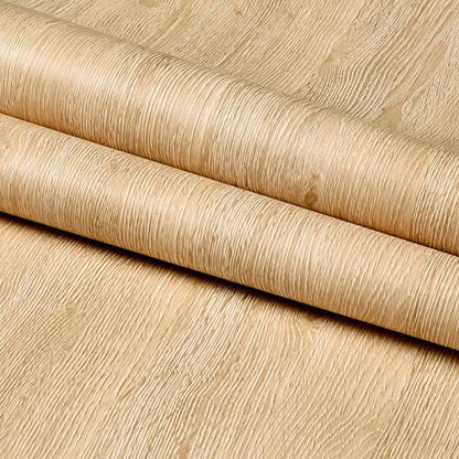 Haimin Wallpaper 24" x 393" Wood Contact Paper Peel and Stick Vinyl Roll - color: Yellow Oak