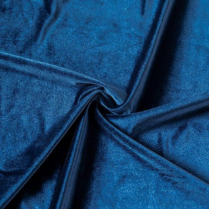 Stretch Velvet Fabric by The Yard for Apparel,Sewing,Crafting,Full Dress 93% Polyester 7% Spandex 63" Wide (Blue,2Yards) - color: Blue, size: 2 Yards