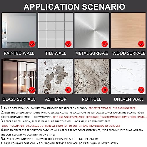 (15.7 inchx118 inch) Grey Wallpaper Self Adhesive Peel and Stick - color: Dark Gray, size: 15.7" x 118"