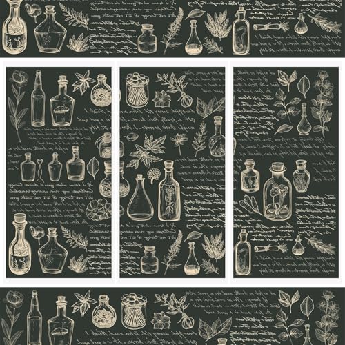 WANDIC 3 Sheets Rub On Transfer Stickers, Retro Herbs Pattern Waterproof Decals Furniture Craft Embellishments for DIY Scrapbooking Photo Albums,15 * 30cm - color: Herbs