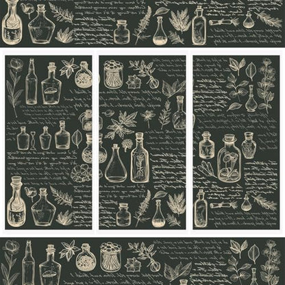 WANDIC 3 Sheets Rub On Transfer Stickers, Retro Herbs Pattern Waterproof Decals Furniture Craft Embellishments for DIY Scrapbooking Photo Albums,15 * 30cm - color: Herbs