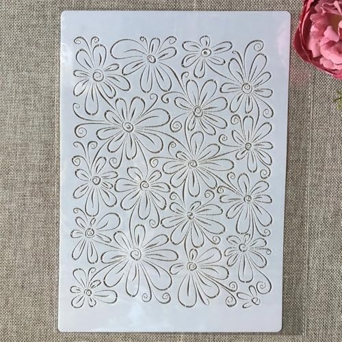 TIAMECH A4 Reusable Daisy Stencil for Painting - style: Daisy Flower