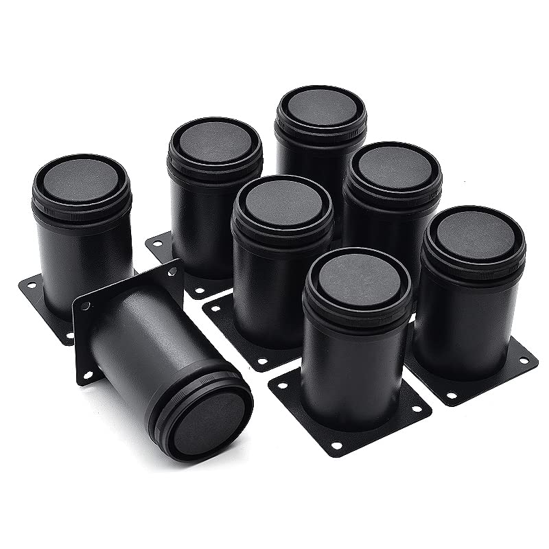 Stainless Steel Adjustable Furniture Legs 3 Inch - Black - 8pcs - color: Black, size: 3"