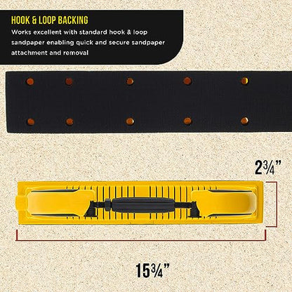 Dura-Gold Adjustable Radius Flex Longboard Hand Sanding Block, Hook & Loop - style: Radius Flex
